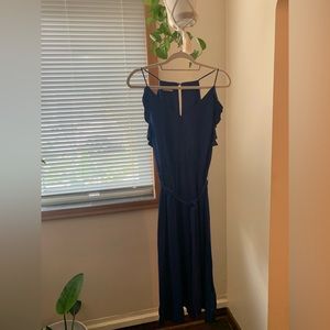 Blue midi sleeveless dress